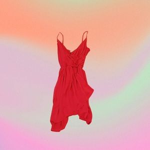 short red wrap dress